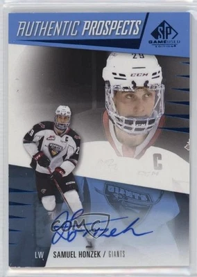 2023-24 Upper Deck SP Game Used CHL Edition Blue Auto Samuel Honzek #70 - Image 1 of 3