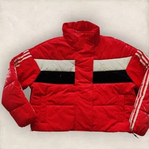 Adidas Originals Ski Chic Full Zip Puffer Jacket Winter Red Women’s UK 16 BNWT - Picture 1 of 6