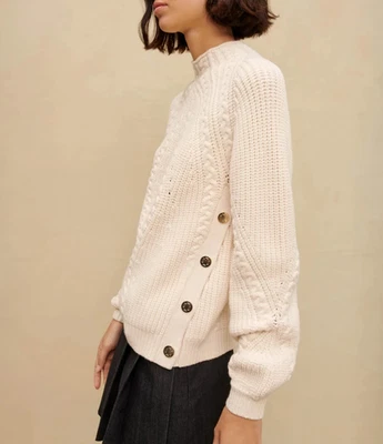 Suéter feminino Maje tamanho 1/S malha trançada MFPPU00563 - Imagem 1 de 4