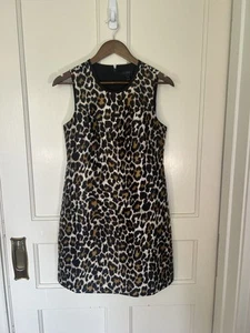 J. Crew Leopard Print Shift Dress Womens Size 4 Brown Black Classic Sexy NWT - Picture 1 of 9