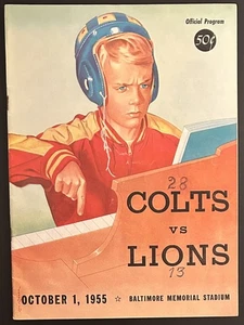 1955 Baltimore Colts vs Detroit Lions Program-Alan Ameche Bobby Layne - Picture 1 of 8