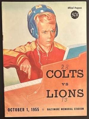 1955 Baltimore Colts vs Detroit Lions Program-Alan Ameche Bobby Layne - Image 1 of 4