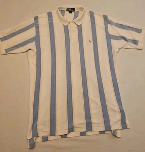 Polo Ralph Lauren Hemd Herren XL Weiß Blau Streifen Preppy Y2K Vintage - Bild 1 von 5