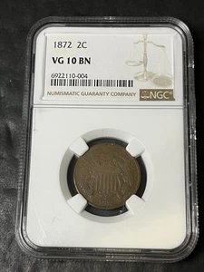 1872 2 cent piece Vg+ - Picture 1 of 2