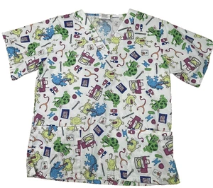 HQ Scrub Top Novelty Womens Small - Picture 1 of 9