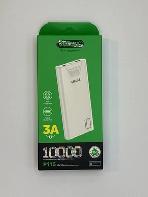 NEW FAST CHARGING Gerlax 10000mAh Power Bank Battery Pack - White - Image 1 of 4