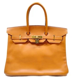 Hermes Hand Bag Birkin 35 Browns Box Calf 443026 - Picture 1 of 19