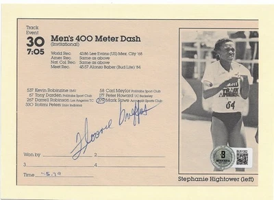 Florence Griffith Joyner 签名 4x6 切割计划 亲笔签名 BAS — 第 1/3 张图片