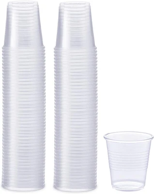 Cómodo paquete tazas de plástico transparente [3 OZ - 100 unidades] - pequeñas bebidas desechables Foto 1 de 4