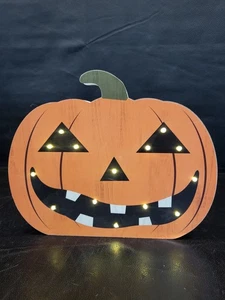 Halloween beleuchtete Jack-o-Laterne Kürbis 12" x 9,5" - Bild 1 von 6