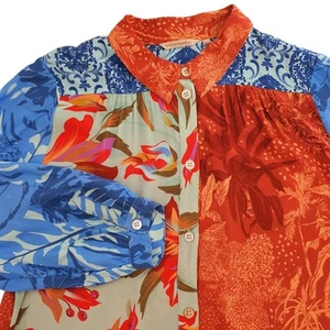 Soft Surroundings Hermosa Patchwork Floral Button Down Long Sleeve Blouse Sz 1X - Picture 1 of 11