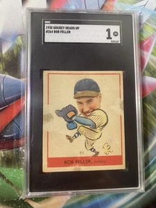 Tarjeta graduada 1938 Goudey Heads Up #264 Bob Feller novato RC SGC 1 PR HOF - Imagen 1 de 2
