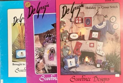 3 De Grazia Cross Stitch Pattern Books Native American Southwest Vintage - Image 1 of 4