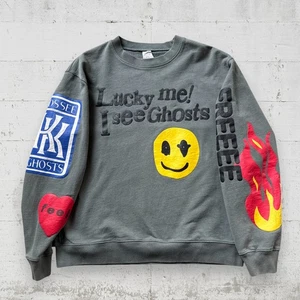 Sudadera Lucky Me I See Ghosts Saintward Kanye West Gris Merch Talla L - Imagen 1 de 10