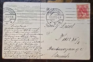 Países Bajos, 1908 Color Postal a Austria - Imagen 1 de 2