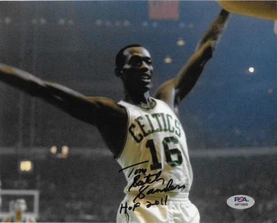 Tom Satch Sanders Signed 8x10 Photo Autographed PSA/DNA Boston Celtics 00 - Image 1 of 2