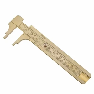 100mm Double Scale Vernier Caliper Brass Measuring Mini Ruler Portable Vintage - Picture 1 of 5
