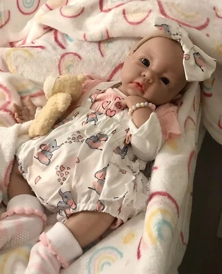 18” Full Silicone Reborn Baby Doll Newborn Girl Floppy Soft Squishy 5lbs Infant - Image 1 of 4