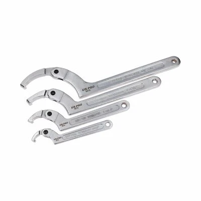 Adjustable Hook Wrench C Spanner 19 - 175mm For Slotted Retaining Rings 4pc - Image 1 of 4
