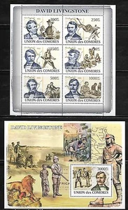 Comoro Islands 1059-60 David Livingstone Mint NH - Picture 1 of 1