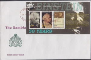 GAMBIA Sc# 2967a-c FDC S/S of 3 DIFF of ALBERT EINSTEIN - Picture 1 of 1