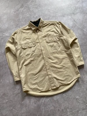 Vintage Y2K Camel Button Up Shirt Nova Check Long Sleeve Beige Size XL - Image 1 of 4