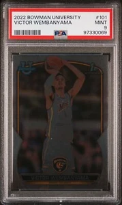 Victor Wembanyama 2022 Bowman Chrome University #101 PSA 9 Rookie SP - Foto 1 di 2