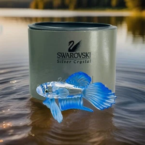 Swarovski Silber Kristall Siamesischer Kampffisch Blau L8cm 7644 261259 - Bild 1 von 7