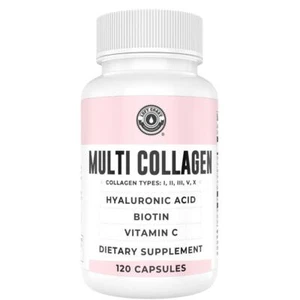 Collagen Capsules with Biotin Hyaluronic Acid Vitamin C Hydrolyzed Multi Coll... - Picture 1 of 8
