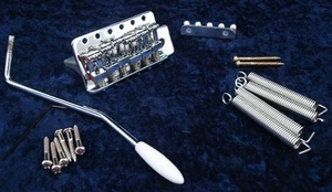 FENDER GUITAR BRIDGE FITS MEXICAN STRAT CHROME + ALL of the MOUNTING HARDWARE - Picture 1 of 9