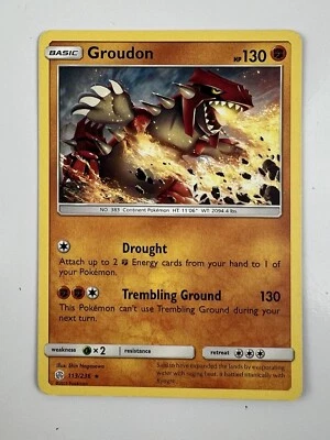 Groudon - Sun & Moon - Cosmic Eclipse 113/236 Basic Pokémon Card 2019 - Image 1 of 2