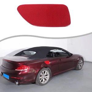 Car Fuel Tank Gate Cap Red Carbon Styling Sticker For BMW 6 Series 2004-2009 - Picture 1 of 12