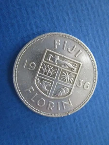 Fiji, Republic British Administration, 1936 Florin, George V (Silver) - EF - Picture 1 of 9