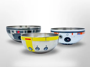 Disney Parks Star Wars Galaxy’s Edge Steel 3 Nesting Bowl Set Droid Depot - NEW - Picture 1 of 7