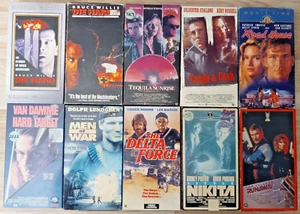 10x Action VHS Die Hard Harder Road House Delta Force Tequila Target War Nikita - Picture 1 of 6