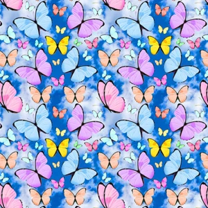 100% Algodón Estampado Tela 140cm Crafty - Flutterbies Butterflies Skies Cloud - Imagen 1 de 1