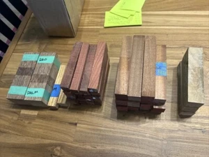 Lote de 42x Pluma Giratoria Madera Exótica en Blanco Sapele Bloodwood Red Palm Ciruela - Imagen 1 de 8