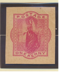 Great Britain Stamp, QV Cut Square, Unused, Standing Victoria, Thick Manila - Picture 1 of 1