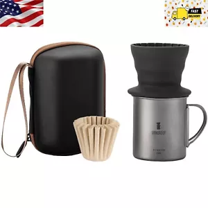 New 400ml Camping Titanium Travel Mug Collapsible Dripper Pour Over Coffee Maker - Picture 1 of 8