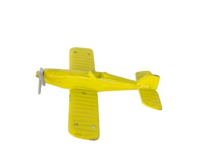 Vintage Small Yellow Die Cast Metal Airplane 2.25 x 2.5" - Image 1 of 4