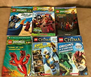 6 Lego softcover books Ninjago Masters of Spinjitzu & Chima Lot fangpyre story