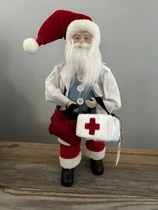 Sleigh Hill Trading Co Babbo Natale Dottore di Natale Nuovo 18” Alto Nuovo con etichette - Foto 1 di 5