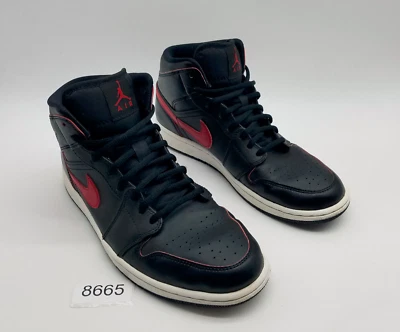 Nike Air Jordan 1 Retro Mid Para hombres Talla 9.5 Tenis Sombra Negro Rojo Foto 1 de 4