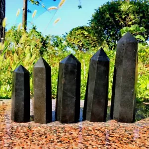 Obelisco Quarzo Tormalina Nero Naturale Bacchetta Piont Torre Pionte Cristallo Guarigione - Foto 1 di 10