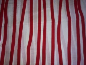 Lightweight sheet cotton red white stripe IKEA fabric NEW 2 1/2 yards - Picture 1 of 7