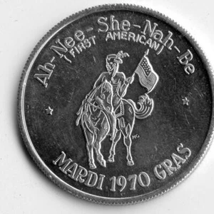 Mardi Gras Doubloon: The Merry Maskers Carnival Club 1970 Aluminum New Orleans - Picture 1 of 2
