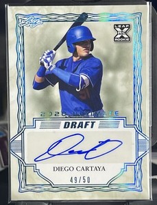 2020 Leaf Ultimate Draft Rookie Diego Cartaya Auto BA-DC2 #49/50