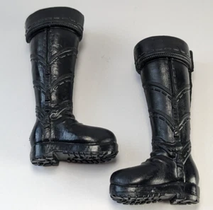 Barbie Schuhe groß SCHWARZ STIEFEL Halloween Fashionista Plattfüße Skipper Biker - Bild 1 von 4