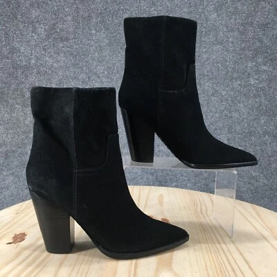 Marc Fisher Boots Womens 6.5M Devin Ankle Bootie Black Pull On Pointed Toe Block - Image 1 of 4