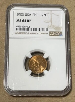 Philippines - 1903 Bronze 1/2 Centavo (NGC MS 64) - Image 1 of 4
